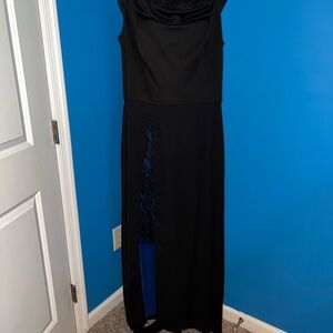 New York & Company Black Sleeveless Cowl Neck Maxi Gown